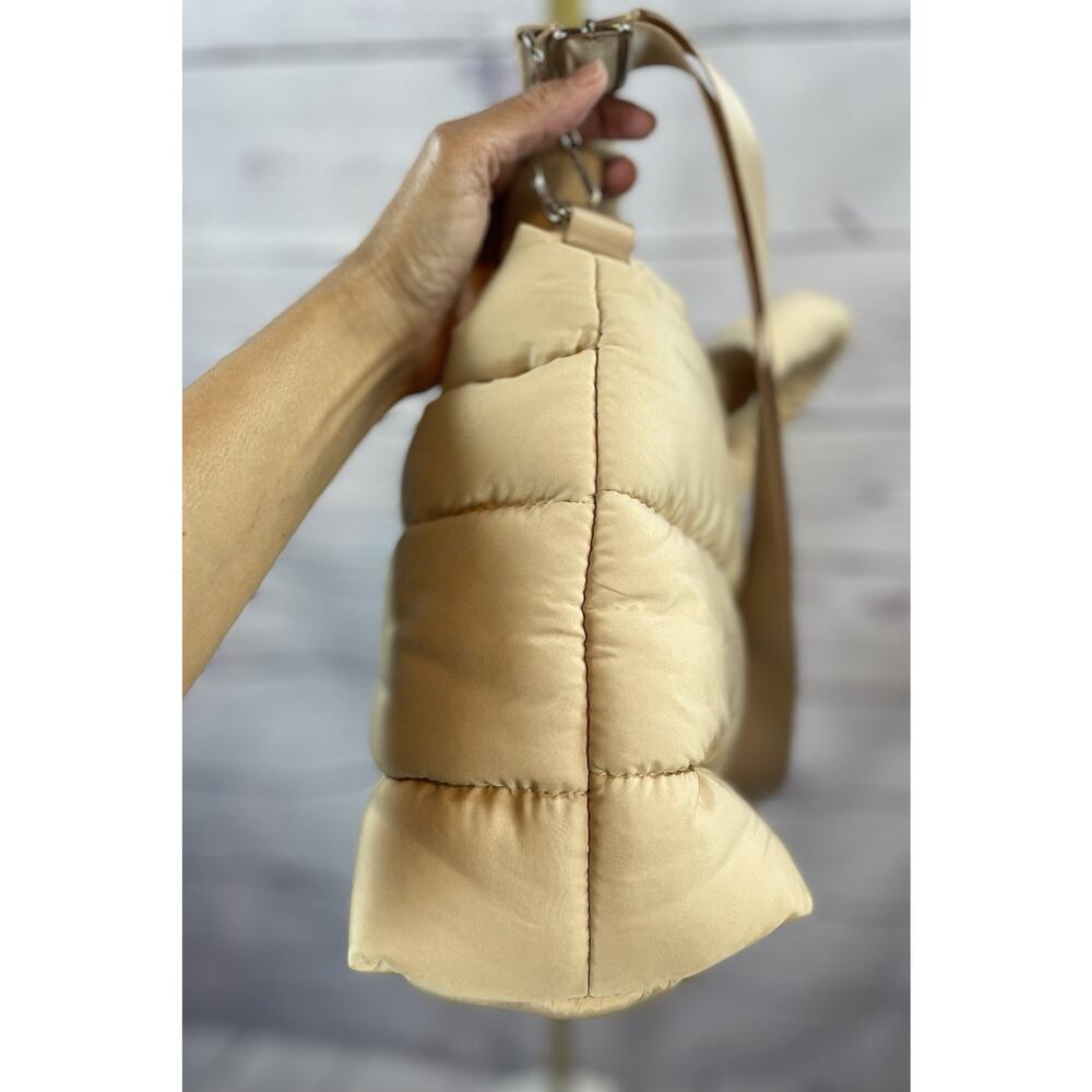 WILO The Label Beige Puffer Tote Bag Quilted Crossbody Shoulder Bag - Picture 8 of 11
